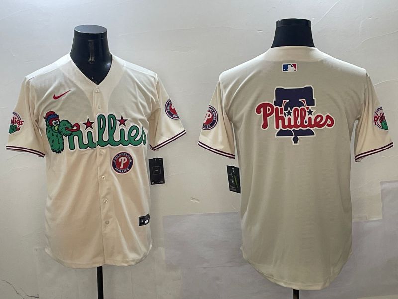 Men Philadelphia Phillies Blank Cream Three generations Joint Name Game 2025 Nike MLB Jersey style 6->philadelphia phillies->MLB Jersey